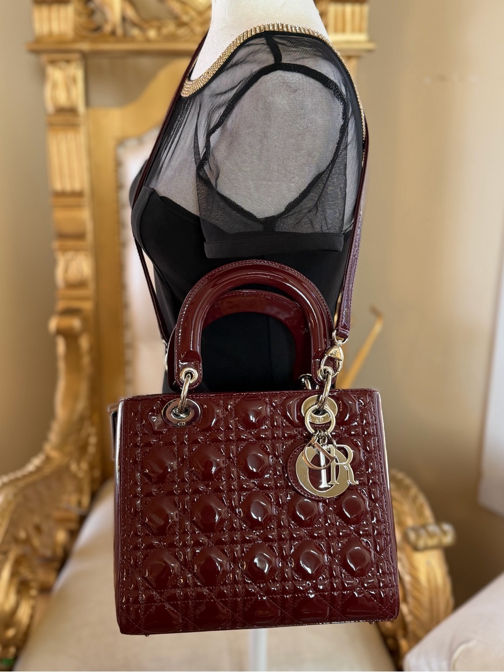 Christian Dior Burgundy bordeaux Lady Dior